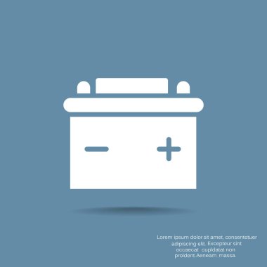 akümülatör düz simgesi, vektör çizim