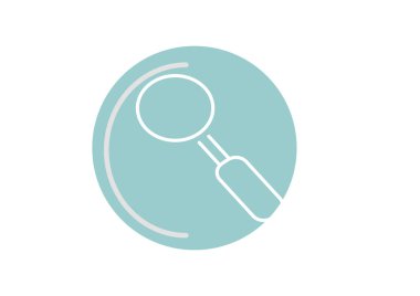 Büyütme cam simgesi, vektör illüstrasyonu