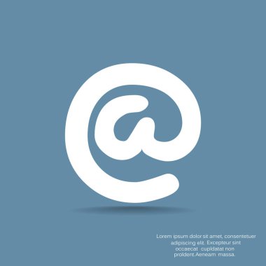 Geniş e-posta işareti web simgesi, vektör çizim