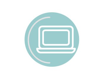 dizüstü bilgisayar düz simgesi, vektör illüstrasyonu