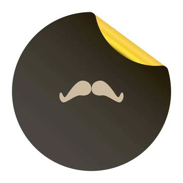 Mustache Flat Icon Web Design — Stock Vector
