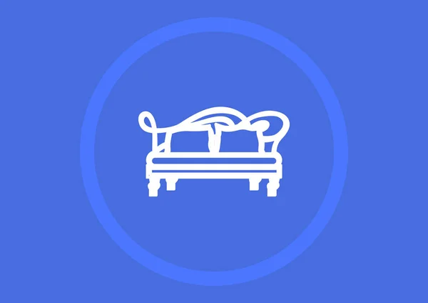 Sofa platte pictogram — Stockvector
