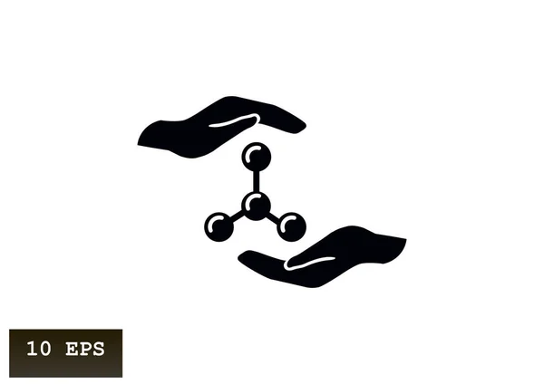 Molecular Compound Hand Web Icon Vector Design — Stock Vector