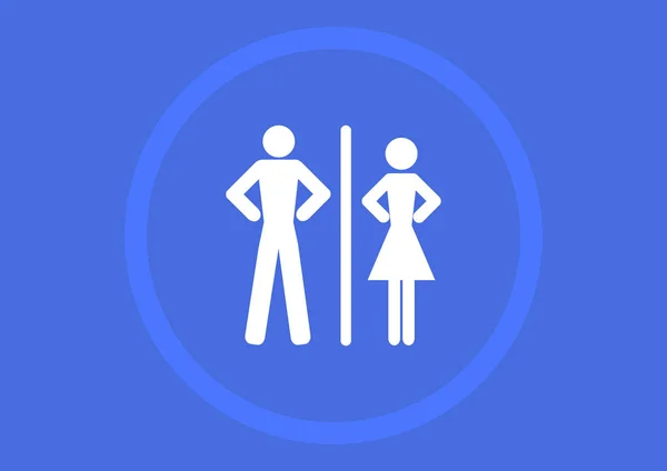 Toilet Platte Pictogram Vectorillustratie — Stockvector