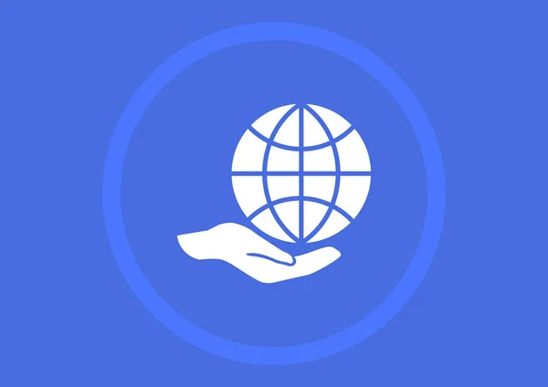 Web-pictogram, Globe en verzekering. vector design — Stockvector