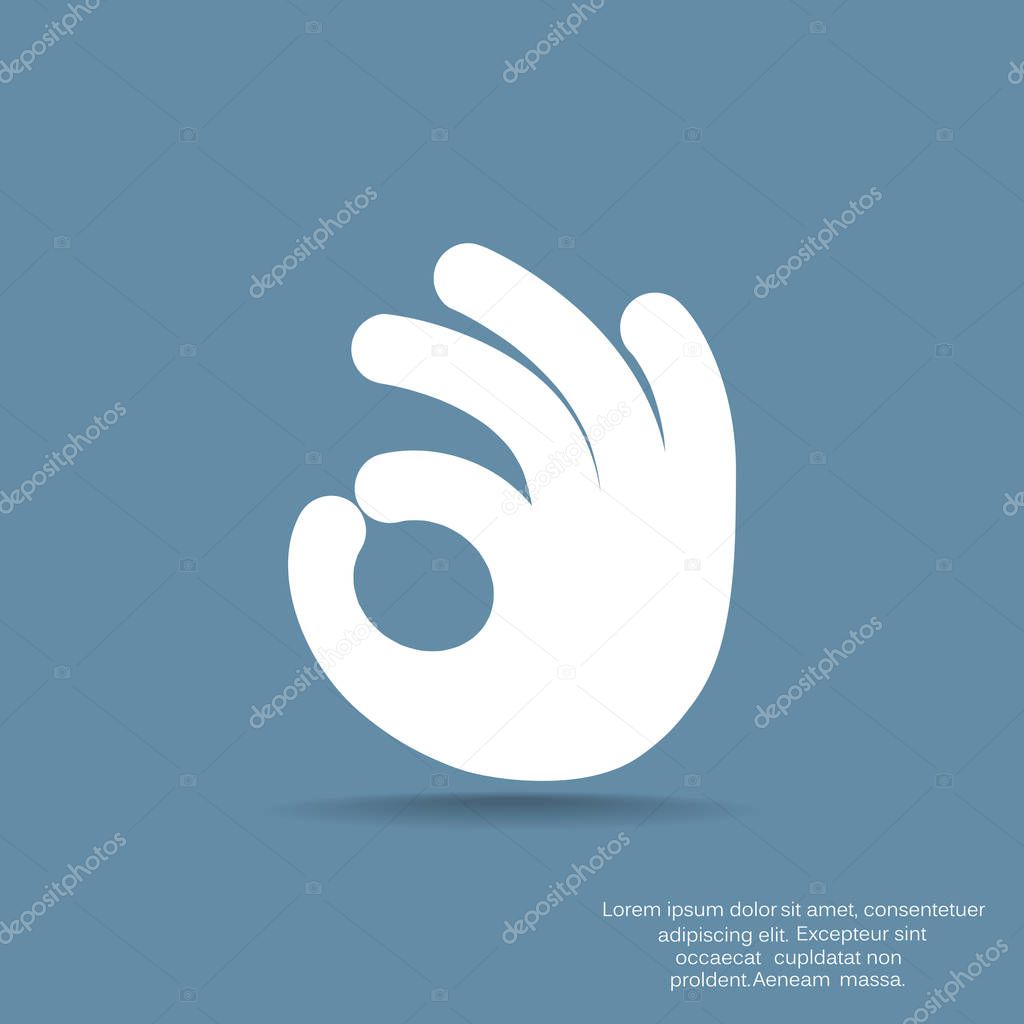 ok hand symbol, vector illustration