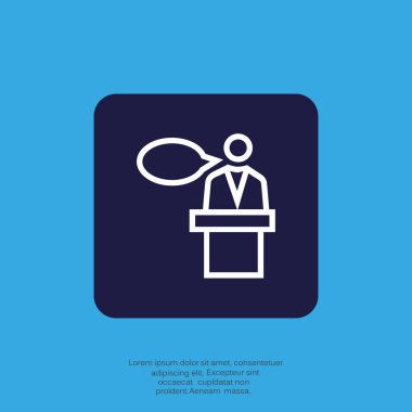 Başkan yassı simgesi, vektör illüstrasyonu