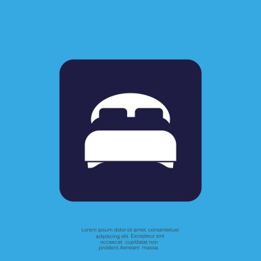 yatağın düz simgesi, vektör illüstrasyonu