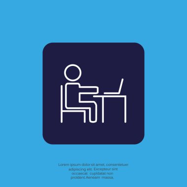 İş adamı düz simgesi, vektör illüstrasyonu