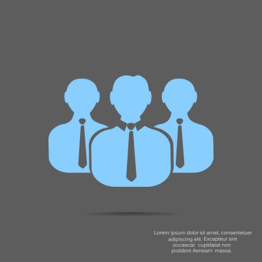 Business People düz simgesi, vektör illüstrasyonu