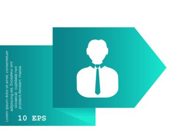 İş adamı düz simgesi, vektör illüstrasyonu