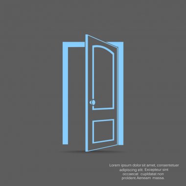 kapı düzlüğü simgesi, vektör illüstrasyonu