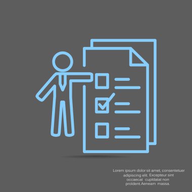 iş belge düz simgesi, vektör çizim