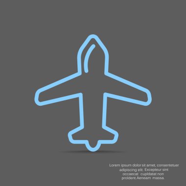 Uçak işareti veya simge vektör çizim 