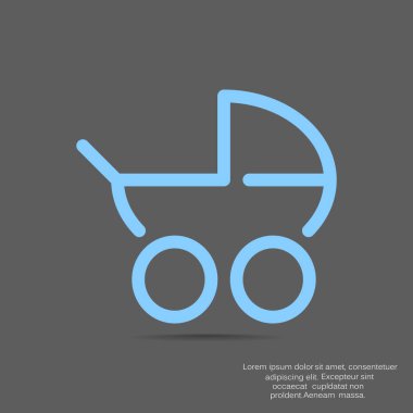 Basit bebek arabası anahat web simgesi