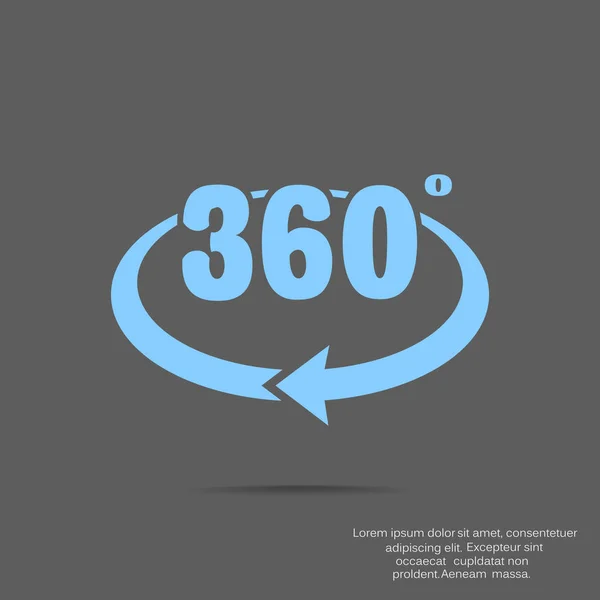 360 graden web pictogram — Stockvector