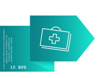 Tıp çanta düz kutsal kişilerin resmi, vektör çizim 