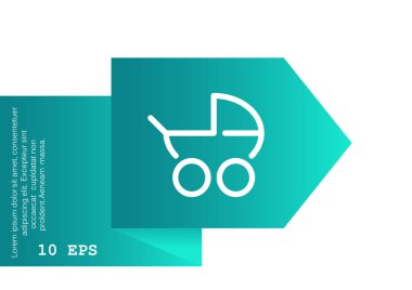 Basit bebek arabası anahat web simgesi