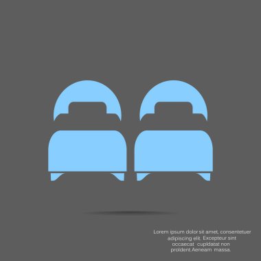 yatağın düz simgesi, vektör illüstrasyonu