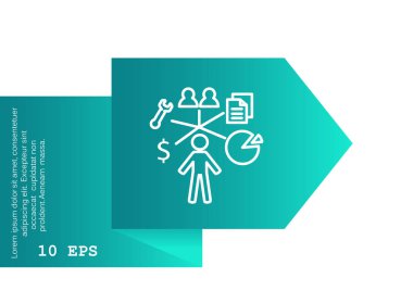 İş adamı düz simgesi, vektör illüstrasyonu