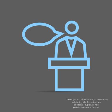 Başkan yassı simgesi, vektör illüstrasyonu