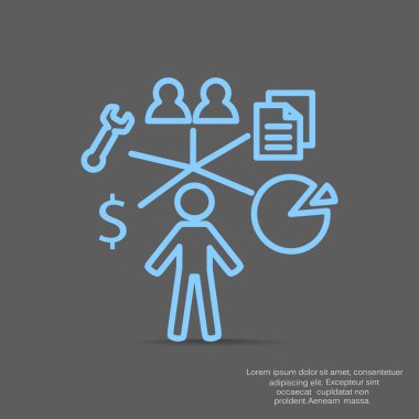 İş adamı düz simgesi, vektör illüstrasyonu