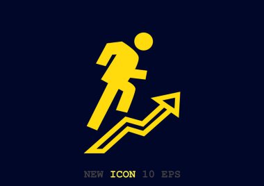 İş adamı düz simgesi, vektör illüstrasyonu