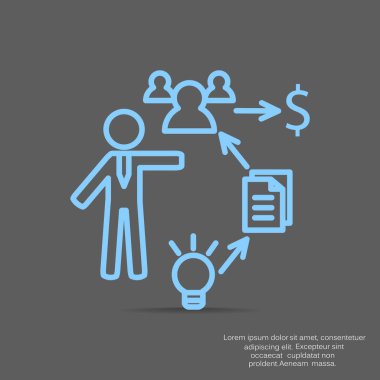 İş adamı düz simgesi, vektör illüstrasyonu