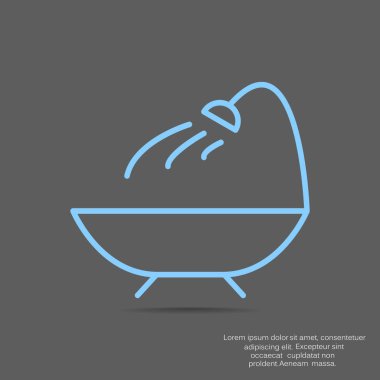 Banyo yassı simgesi, vektör çizimi