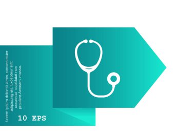 Stetoskop tıbbi simge, vektör çizim 