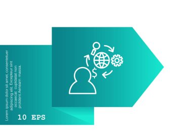 İş adamı düz simgesi, vektör illüstrasyonu