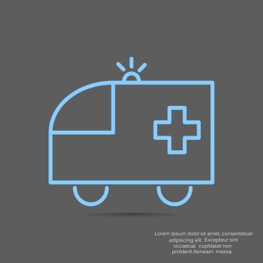 Ambulans araba web simgesi, basit vektör çizim