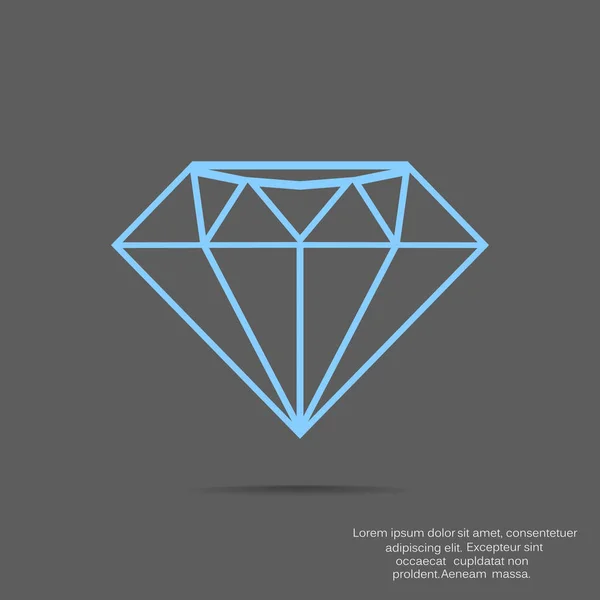 Diamant Pärla Sten Ikon Vektorillustration — Stock vektor