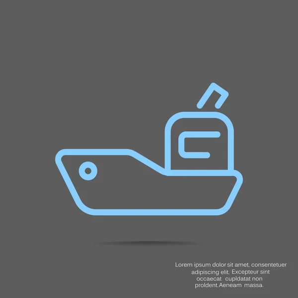 Dalga web simgesi üzerinde gemi — Stok Vektör