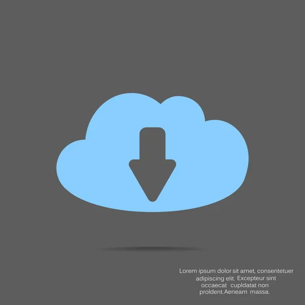 Cloud Download Arquivos Ícone Web Desenho Vetorial — Vetor de Stock