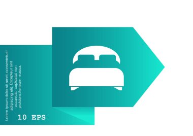 yatağın düz simgesi, vektör illüstrasyonu