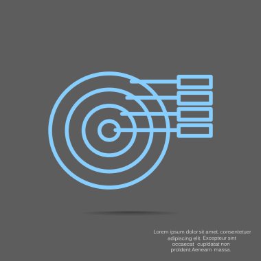 Basit yuvarlak Infographic web simgesi, anahat vektör çizim