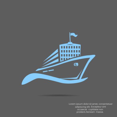 Dalga web simgesi üzerinde gemi