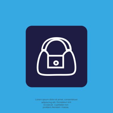 kadın çantayı düz simgesi, vektör çizim 