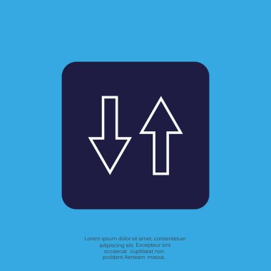 ok düz simgesi, vektör illüstrasyonu