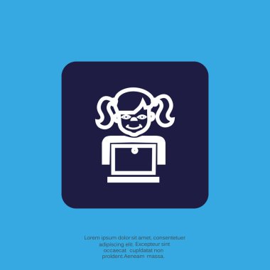 Öğrenci kız vektör çizim 