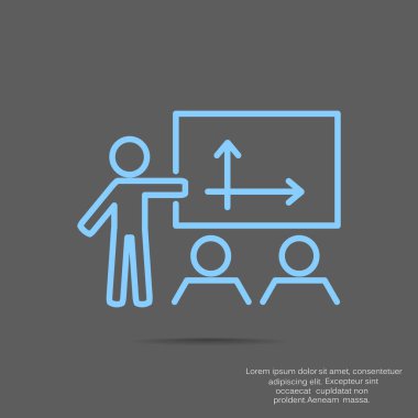 iş büyüyen grafik sunum simgesi. vektör tasarımı
