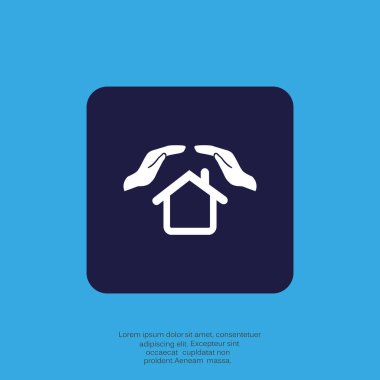 koruma ve ev sigorta web simgesi. vektör tasarımı