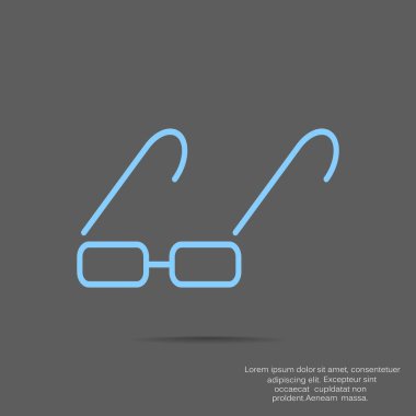 gözlük yassı simgesi, vektör illüstrasyonu