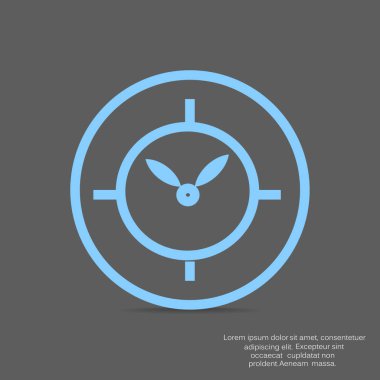 Saat düz simgesi, vektör illüstrasyonu