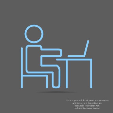 İş adamı düz simgesi, vektör illüstrasyonu