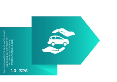 Araba sigorta web simgesi. vektör tasarımı