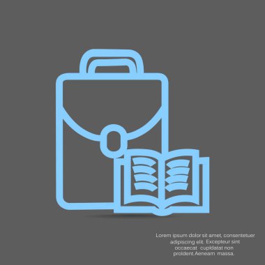 çanta ve kitap vektör çizim 