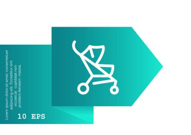 Basit bebek arabası anahat web simgesi