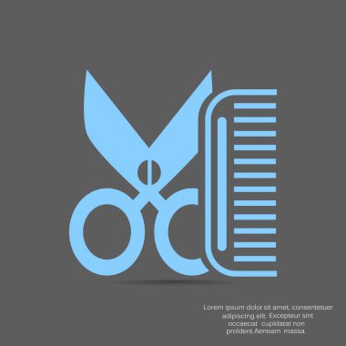 tarak ve makas simgesi